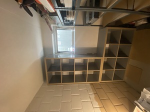 The Kallax shelves partially built in my serverroom in the basement