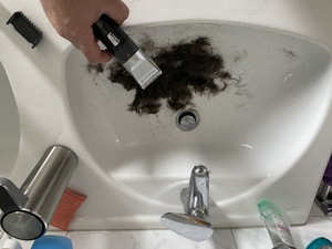 Starting the day with a good buzzcut. No more itchy scalp!
