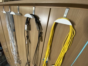 The cable holders doing their best work