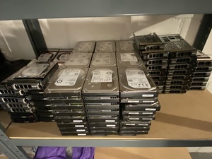 After lunch, I finished the stack-o-disks, here there is a bunch of 4TB, 6TB and 3TB disks. And lots and lots of caddies