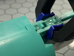 Marina broke a part of the plunger in our bathroom toilet; I tried to epoxy it together again