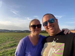 Selfie of Marina and I walking into the sunset. It was a lovely evening!