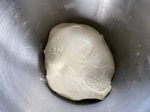 Here is the kneeded dough ready for its first task. Like Alexander Hamilton, it will rise up!