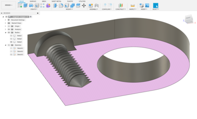 Off I go, in Fusion360 to design a mic bracket that can clamp on the mic and then has a 3/8 inch screw socket for the mic arm to grip.