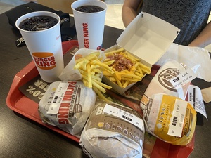 We unapologetically eat Burger King tonight.