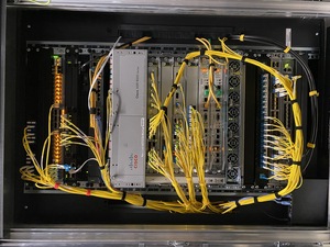 The rack at IP-Max with er01.zrh56 and the new Arista on top of it