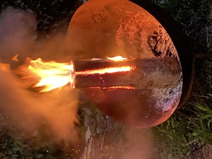 The candle was fun to watch - the flames were very mesmerizing, and it burned all the way down to the bottom of the log