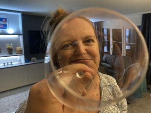 Marina is also incredibly cute - and I take this picture using a wine glass to encutify her even further.