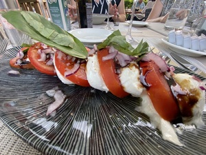 Dinner - buffalo mozarella with beefy tomatoes, much like yesterday.