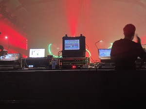 The sound technicians keep a close eye out for the sound pressure, must not exceed 100dB so they flatline it at 99.x :) - for the record: that is 30 meters from the speakers, and in front of the speakers it's ... a whole new thing