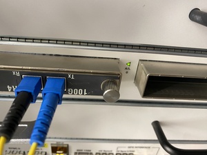 At the datacenter, the 100G link immediately comes up, yaay! Redundant 100G link from Zurich to Frankfurt achieved for IP-Max.