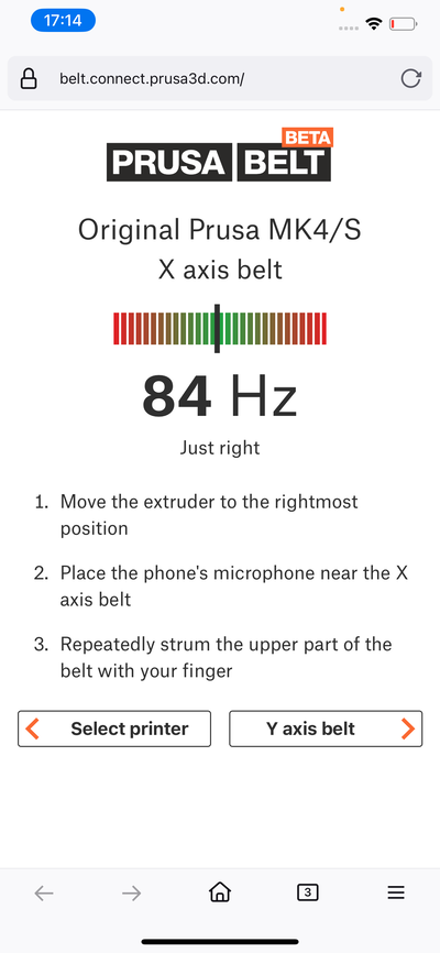 The Audio Sensing application on my cellphone allows me to get perfect belt tension by measuring the frequency. Such a clever idea!