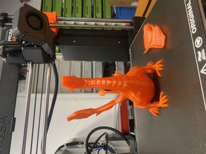 Oops! Adalinda has lost her left wing. That sucks! This print goes to the bin, unfortunately, and at 94% finished!
