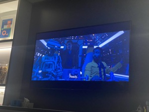 A screenshot of Han 'I have no family: Solo' alongside Lando Calrissian and the love of his life, L3-37. I enjoyed the backstory of Han Solo and Chewbacca!