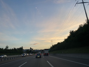 At 06:50, the sun is starting to rise as we start our 720km (450mi) drive of the day.