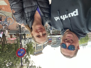 Although it's raining, we still humor ourselves with a selfie on the Grote Markt of Eindhoven