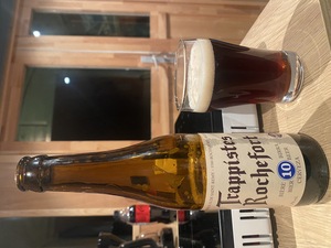 My treat for the evening - a Rochefort 10, trappiste beer