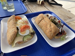 Our not-kroketten, but declicious broodje gezond and broodje geitenkaas in Zurich, Friesland