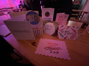 A collection of congratularoty cards, signed by the FrysIX community