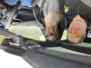 We are chipper in the car driving down south through Belgium to Luxembourg