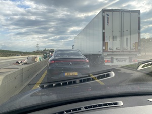 Driving from Luxembourg to Nancy there's a bit more traffic due to roadworks