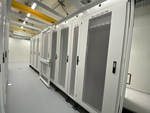 I'm the first in the room! It's completely switched off, with only empty racks and no IT equipment, not even the airconditioning has been turned on yet. I love it.