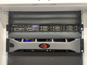 The VPP router (top), blank (the Centec is a R-to-F device, so it's in the back), and hypervisor (below). IPng will soon be open for business here!