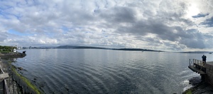 An overvierw of the bay from Bygd&oslash;y's Fram museum