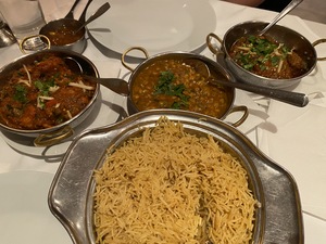 We are treated to a feast of food from the Tandoor; prawns, lamb and chicken