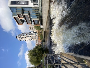 In Nydalen, the river Akerselva flows towards Oslo