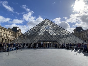 The pyramid at the Louvre museum in Paris, France