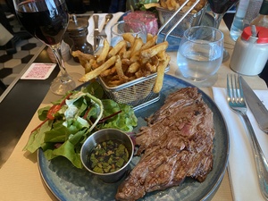 Lunch with Jerome - I had a Bavette Frites, and it was superb.