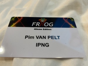 My badge at FRnOG'40.