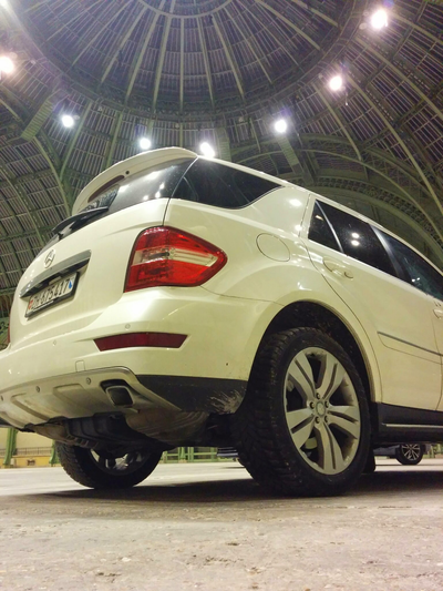 A 2014 picture of my Mercedes ML350 inside of Grand Palais in Paris, France