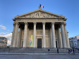 Iconic building of Panth&acute;on in Paris, France.