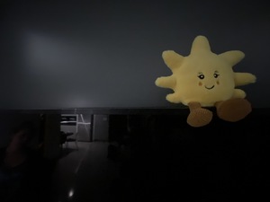 At home, I notice this sunshine on the TV. Marina and Quinn were taking bets on how many weeks it would take for me to notice her, but the answer was: 0 weeks. Hah!