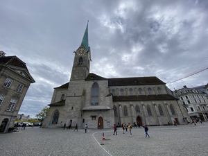 This is Fraum&uuml;nster including its church and tower.