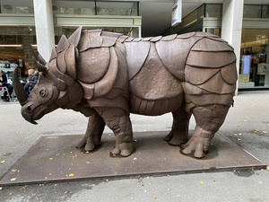 This rhino was a gift from Credit Suisse to the city of Zurich