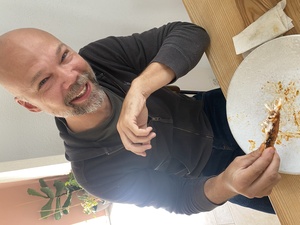 Brad is already having fun with these wings, and we haven't even started yet