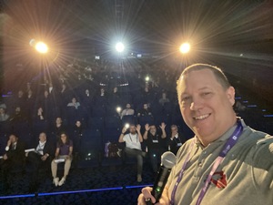 I take my obligatory selfie with the audience, a bit hard to see because of the bright lights on the stage, but I asked them to shine their cellphone lights, which many did. Grazie!