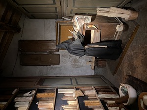 A room depicting how it might have looked like when the monks of this place did their finest scribing
