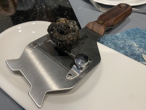The dinner tonight is the last of the truffle we got from our neighbor's dog Maggie.