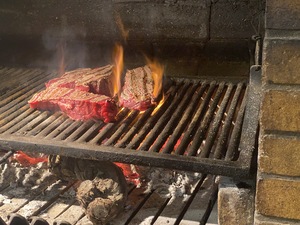 This is a olive-wood fired barbecue at the steak-house we are having lunch today.