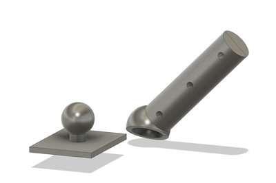 The render of my 3D parts for a balljoint.