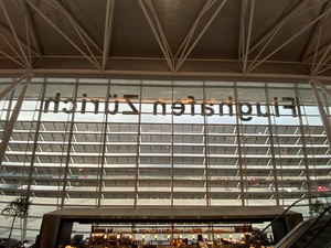 Zurich Airport as seen from the inside.