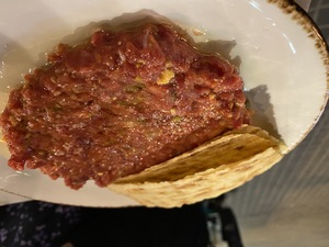 The vegan tomato tartar which was the best thing on the menu. Delish!