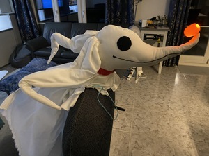 Zero is ready to float around with Marina, who is going as Sally.